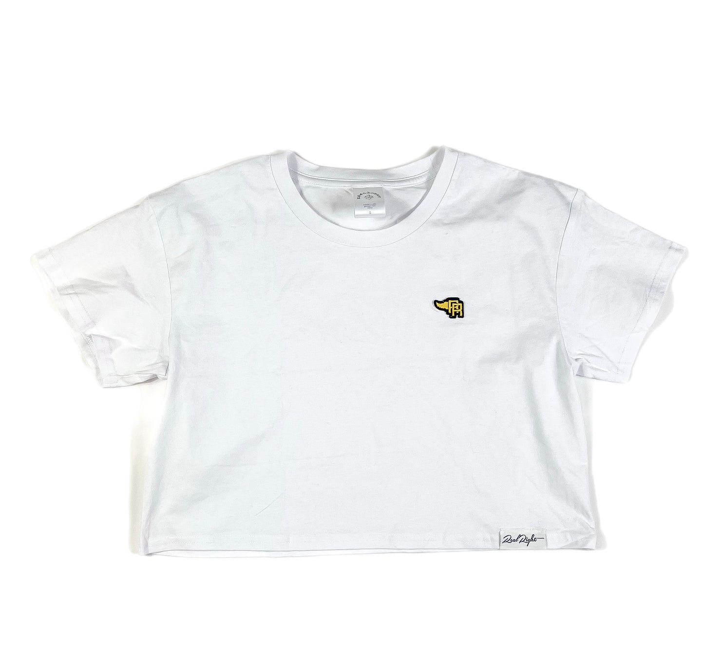 White RR Crop Tee realrightclub